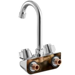 Regency Plumbing & Hardware Regency Wall Mount Handsink Faucet With 3 1/2" Swivel Gooseneck Spout And 4" Centers -T&S Brass Shop 2296170