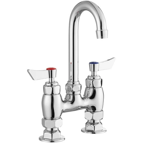 Waterloo Deck Mount Faucet With 3 1/2" Gooseneck Spout And 4" Centers 4 Waterloo Deck Mount Faucet With 3 1/2" Gooseneck Spout And 4" Centers - Image 2