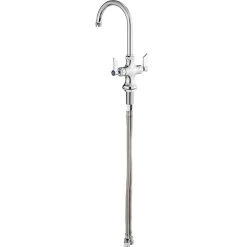 Waterloo Deck Mount Faucet With 6" Gooseneck Spout And Supply Hoses -T&S Brass Shop 2313565