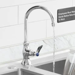 Waterloo Deck Mount Single Temperature Faucet With 6" Gooseneck Spout And Single Inlet