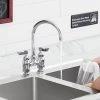 Waterloo Deck Mount Faucet With 6" Gooseneck Spout And 4" Centers