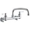 Elkay LK940AT14L2S Wall-Mounted Faucet With 8" Centers, 14" Arc Tube Swing Spout, And 2" Lever Handles