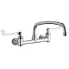 Elkay LK940AT12T6H Wall-Mounted Faucet With 8" Centers, 12" Arc Tube Swing Spout, 1.5 GPM Aerator, And 6" Wristblade Handles 1 Elkay LK940AT12T6H Wall-Mounted Faucet With 8" Centers, 12" Arc Tube Swing Spout, 1.5 GPM Aerator, And 6" Wristblade Handles -T&S Brass Shop 2343342