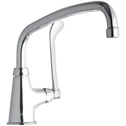 Elkay LK535AT12T6 Deck Mounted Faucet With Single Base, 12" Arc Tube Swing Spout, 1.5 GPM Aerator, And 6" Wristblade Handle