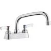 Elkay LK406AT08L2 Deck Mount Faucet With 4" Centers, 8" Arc Tube Swing Spout, 1.5 GPM Aerator, And 2" Lever Handles