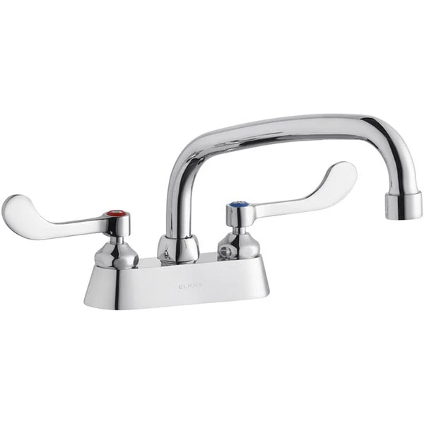 Elkay LK406AT08T4 Deck Mount Faucet With 4" Centers, 8" Arc Tube Swing Spout, 1.5 GPM Aerator, And 4" Wristblade Handles 3 Elkay LK406AT08T4 Deck Mount Faucet With 4" Centers, 8" Arc Tube Swing Spout, 1.5 GPM Aerator, And 4" Wristblade Handles