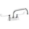 Elkay LK406AT08T6 Deck Mount Faucet With 4" Centers, 8" Arc Tube Swing Spout, 1.5 GPM Aerator, And 6" Wristblade Handles