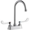 Elkay LK406GN05T4 Deck Mount Faucet With 4" Centers, 5" Gooseneck Swing Spout, 1.5 GPM Aerator, And 4" Wristblade Handles 2 Elkay LK406GN05T4 Deck Mount Faucet With 4" Centers, 5" Gooseneck Swing Spout, 1.5 GPM Aerator, And 4" Wristblade Handles -T&S Brass Shop 2359677