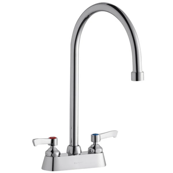 Elkay LK406GN08L2 Deck Mount Faucet With 4" Centers, 8" Gooseneck Swing Spout, 1.5 GPM Aerator, And 2" Lever Handles 3 Elkay LK406GN08L2 Deck Mount Faucet With 4" Centers, 8" Gooseneck Swing Spout, 1.5 GPM Aerator, And 2" Lever Handles