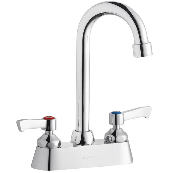 Elkay LK406GN04L2 Deck Mount Faucet With 4" Centers, 4" Gooseneck Swing Spout, 1.5 GPM Aerator, And 2" Lever Handles 3 Elkay LK406GN04L2 Deck Mount Faucet With 4" Centers, 4" Gooseneck Swing Spout, 1.5 GPM Aerator, And 2" Lever Handles