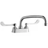 Elkay LK406AT12T6 Deck Mount Faucet With 4" Centers, 12" Arc Tube Swing Spout, 1.5 GPM Aerator, And 6" Wristblade Handles 2 Elkay LK406AT12T6 Deck Mount Faucet With 4" Centers, 12" Arc Tube Swing Spout, 1.5 GPM Aerator, And 6" Wristblade Handles -T&S Brass Shop 2367535