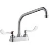Elkay LK406HA10T6 Deck Mount Faucet With 4" Centers, 10" High Arc Swing Spout, 1.5 GPM Aerator, And 6" Wristblade Handles 2 Elkay LK406HA10T6 Deck Mount Faucet With 4" Centers, 10" High Arc Swing Spout, 1.5 GPM Aerator, And 6" Wristblade Handles -T&S Brass Shop 2367973