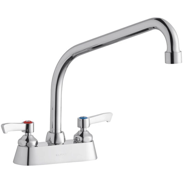 Elkay LK406HA10L2 Deck Mount Faucet With 4" Centers, 10" High Arc Swing Spout, 1.5 GPM Aerator, And 2" Lever Handles 3 Elkay LK406HA10L2 Deck Mount Faucet With 4" Centers, 10" High Arc Swing Spout, 1.5 GPM Aerator, And 2" Lever Handles