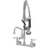 T&S Brass And Bronze Works Eversteel By T&S SMPF-8WLN-06 Stainless Steel 8" Wall Mount Mixing Faucet With 6" Swing Nozzle And Mini Pre-Rinse Unit With 1.15 GPM Spray Valve -T&S Brass Shop 2374241