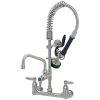 T&S Brass And Bronze Works Eversteel By T&S SMPK-8WLN-06 Stainless Steel 8" Wall Mount Mixing Faucet With 6" Swing Nozzle And Mini Pre-Rinse Unit With 1.15 GPM Spray Valve