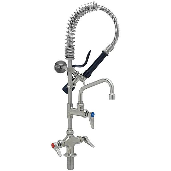 T&S Brass And Bronze Works Eversteel By T&S SMPM-2DLN-06 Stainless Steel Deck Mount Mixing Faucet With 6" Swing Nozzle And Mini Pre-Rinse Unit With 1.07 GPM Spray Valve 3 T&S Brass And Bronze Works Eversteel By T&S SMPM-2DLN-06 Stainless Steel Deck Mount Mixing Faucet With 6" Swing Nozzle And Mini Pre-Rinse Unit With 1.07 GPM Spray Valve