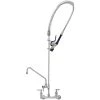 T&S Brass And Bronze Works Eversteel By T&S S-0133-A12-BJ Stainless Steel 8" Wall Mount Mixing Faucet With 12" Swing Nozzle And Pre-Rinse Unit With 1.07 GPM Spray Valve