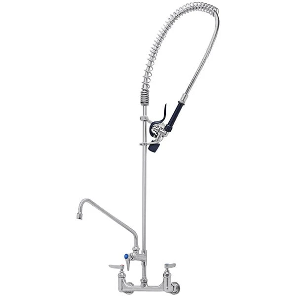 T&S Brass And Bronze Works Eversteel By T&S S-0133-A12-BJ Stainless Steel 8" Wall Mount Mixing Faucet With 12" Swing Nozzle And Pre-Rinse Unit With 1.07 GPM Spray Valve 3 T&S Brass And Bronze Works Eversteel By T&S S-0133-A12-BJ Stainless Steel 8" Wall Mount Mixing Faucet With 12" Swing Nozzle And Pre-Rinse Unit With 1.07 GPM Spray Valve