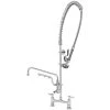 T&S Brass And Bronze Works T&S B-0123-U12-CR-B Ultrarinse Deck Mount Pre-Rinse Faucet With 8" Centers, 12" Swing Nozzle, And 10" 1.5 GPM Sprayer Arm