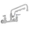T&S Brass And Bronze Works T&S B-0231-U12-CR Ultrarinse 8" Wall Mount Mixing Faucet With 12" Swing Nozzle And 10" 1.5 GPM Sprayer Arm -T&S Brass Shop 2375535