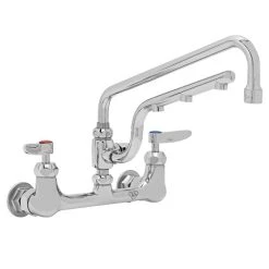 T&S Brass And Bronze Works T&S B-0231-U12-CR Ultrarinse 8" Wall Mount Mixing Faucet With 12" Swing Nozzle And 10" 1.5 GPM Sprayer Arm