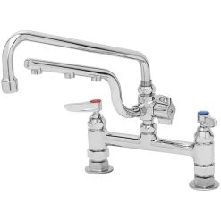 T&S Brass And Bronze Works T&S B-0221-U12 Ultrarinse Deck Mount Mixing Faucet With 12" Swing Nozzle And 10" 1.5 GPM Sprayer Arm