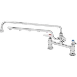T&S Brass And Bronze Works T&S B-0220-U18 Ultrarinse Deck Mount Mixing Faucet With 18" Swing Nozzle And 16" 1.5 GPM Sprayer Arm