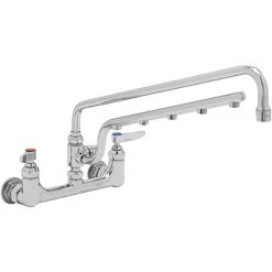 T&S Brass And Bronze Works T&S B-0230-U18 Ultrarinse 8" Wall Mount Mixing Faucet With 18" Swing Nozzle And 16" 1.5 GPM Sprayer Arm