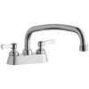 Elkay LK406AT12L2 Deck Mount Faucet With 4" Centers, 12" Arc Tube Swing Spout, 1.5 GPM Aerator, And 2" Lever Handles -T&S Brass Shop 2378063