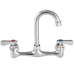 Regency Plumbing & Hardware Regency Wall Mount Faucet With 3 1/2" Swivel Gooseneck Spout And 8" Centers -T&S Brass Shop 2398927