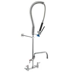 Fisher 48917 Backsplash Mounted Pre-Rinse Faucet With Wall Bracket And 8" Centers - 12" Swing Spout