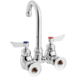 Waterloo Wall Mount Faucet With 3 1/2" Gooseneck Spout And 4" Centers -T&S Brass Shop 2426173