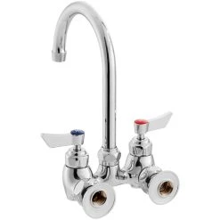 Waterloo Wall Mount Faucet With 6" Gooseneck Spout And 4" Centers -T&S Brass Shop 2426175