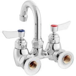 Waterloo Wall Mount Faucet With 3" Gooseneck Spout And 4" Centers -T&S Brass Shop 2426179