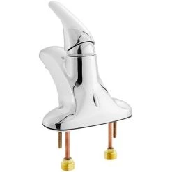 Regency Plumbing & Hardware Regency Deck Mounted Restroom Faucet With 3 5/8" Cast Spout, 4" Centers, And Single Lever Handle -T&S Brass Shop 2429006