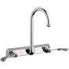Chicago Faucet Company Chicago Faucets W8W-GN2AE1-317ABCP Wall-Mounted Manual Sink Faucet With 5 1/4" Gooseneck Spout And Full Flow Quixtop Outlet -T&S Brass Shop 2430635