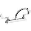 Chicago Faucet Company Chicago Faucets W8D-L9E35-317ABCP Deck-Mounted Manual Sink Faucet With 8" Centers And 9 1/2" L-Type Swing Spout -T&S Brass Shop 2430638