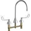 Chicago Faucet Company Chicago Faucets 201-AGN8AE35-319AB Deck-Mounted Manual Sink Faucet With 8" Gooseneck Spout And 6" Elbow Blade Handles 1 Chicago Faucet Company Chicago Faucets 201-AGN8AE35-319AB Deck-Mounted Manual Sink Faucet With 8" Gooseneck Spout And 6" Elbow Blade Handles -T&S Brass Shop 2430640