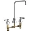 Chicago Faucet Company Chicago Faucets 201-AHA8AE35ABCP Deck-Mounted Manual Sink Faucet With 8" Centers And 8" High Arch Spout -T&S Brass Shop 2430641
