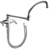 Chicago Faucet Company Chicago Faucets 50-DJ21ABCP Deck-Mounted Single-Hole Manual Sink Faucet With 21 1/4" Double-Jointed Swing Spout
