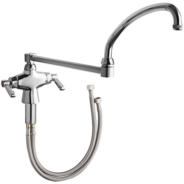 Chicago Faucet Company Chicago Faucets 50-DJ21ABCP Deck-Mounted Single-Hole Manual Sink Faucet With 21 1/4" Double-Jointed Swing Spout 3 Chicago Faucet Company Chicago Faucets 50-DJ21ABCP Deck-Mounted Single-Hole Manual Sink Faucet With 21 1/4" Double-Jointed Swing Spout