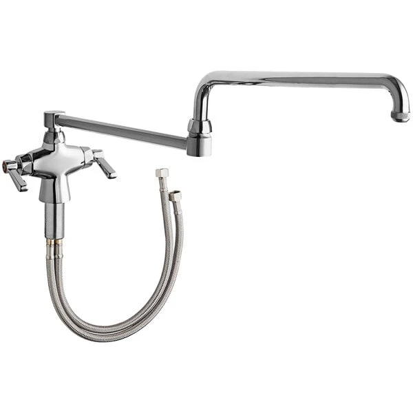 Chicago Faucet Company Chicago Faucets 50-DJ26ABCP Deck-Mounted Single-Hole Manual Sink Faucet With 26" Double-Jointed Swing Spout 3 Chicago Faucet Company Chicago Faucets 50-DJ26ABCP Deck-Mounted Single-Hole Manual Sink Faucet With 26" Double-Jointed Swing Spout