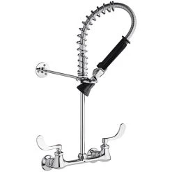 Chicago Faucet Company Chicago Faucets 523-317ABCP Mini Pre-Rinse Wall-Mounted Faucet With 4" Wristblade Handles