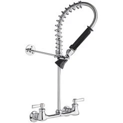 Chicago Faucet Company Chicago Faucets 523-369ABCP Mini Pre-Rinse Wall-Mounted Faucet With 2 3/8" Lever Handles