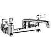 Chicago Faucet Company Chicago Faucets 640-S6E1-369YAB Wall-Mounted Manual Sink Faucet With 6" S-Type Swing Spout And 2 3/8" Lever Handles -T&S Brass Shop 2430658