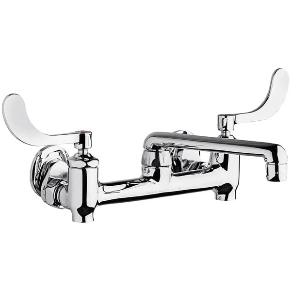 Chicago Faucet Company Chicago Faucets 640-S6E35-317YAB Wall-Mounted Manual Sink Faucet With 1.5 GPM Pressure Compensating Softflo Aerator And 4" Wristblade Handles 3 Chicago Faucet Company Chicago Faucets 640-S6E35-317YAB Wall-Mounted Manual Sink Faucet With 1.5 GPM Pressure Compensating Softflo Aerator And 4" Wristblade Handles