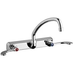 Chicago Faucet Company Chicago Faucets W8W-L9E35-317ABCP Wall-Mounted Manual Sink Faucet With 9 1/2" L-Type Swing Spout And 1.5 GPM Pressure Compensating Softflo Aerator