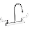 Chicago Faucet Company Chicago Faucets W8D-GN2AE35-317AB Deck-Mounted Manual Sink Faucet With 8" Centers And 5 1/4" Gooseneck Spout -T&S Brass Shop 2430670
