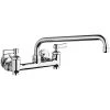 Chicago Faucet Company Chicago Faucets 640-L12E35-369YAB 1.5 GPM Wall-Mounted Faucet With Adjustable Centers, 12" L-Type Swing Spout, And 2 3/8" Lever Handles -T&S Brass Shop 2433959