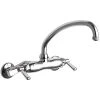 Chicago Faucet Company Chicago Faucets 445-L9E1ABCP Wall-Mounted Faucet With Adjustable Centers And 9 1/2" L-Type Swing Spout